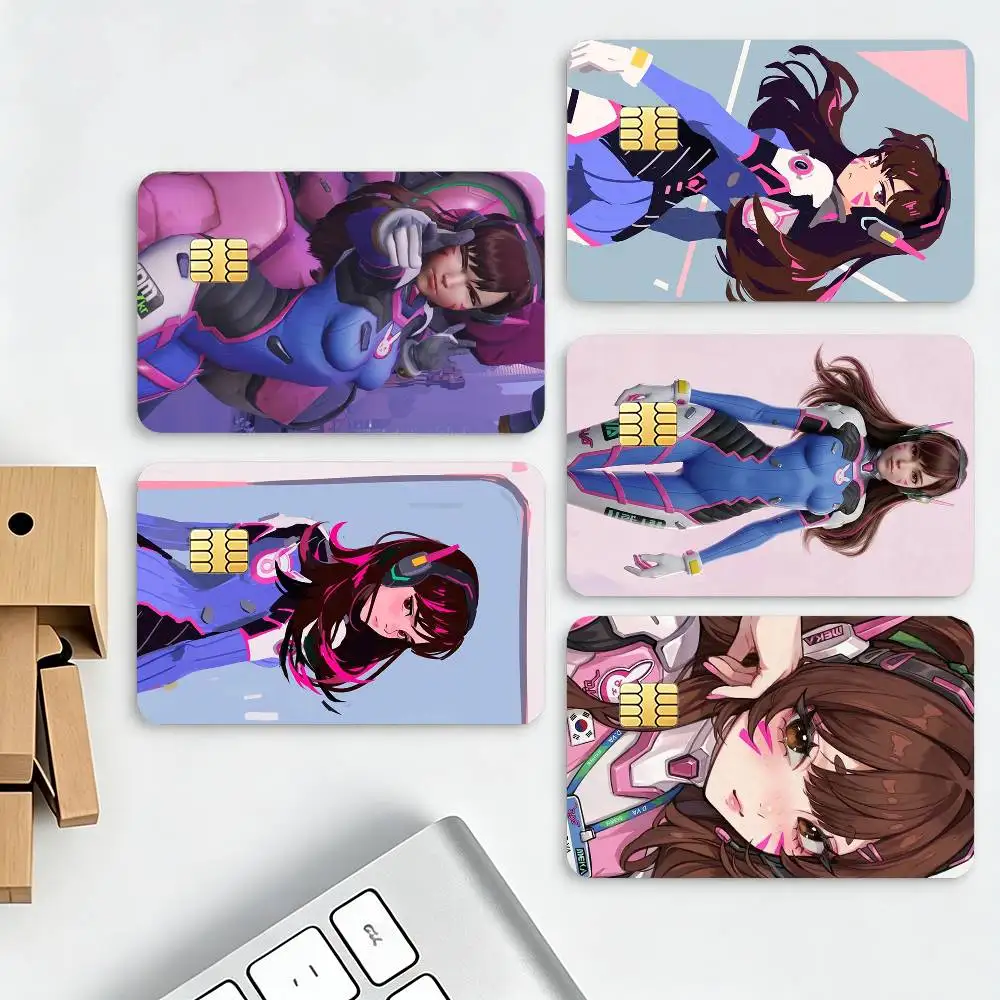 Pop Game Overwatch Fan D.Va  HD Credit Card Stickers Game Card Decal Small Chip Waterproof Sticker Gift Decor