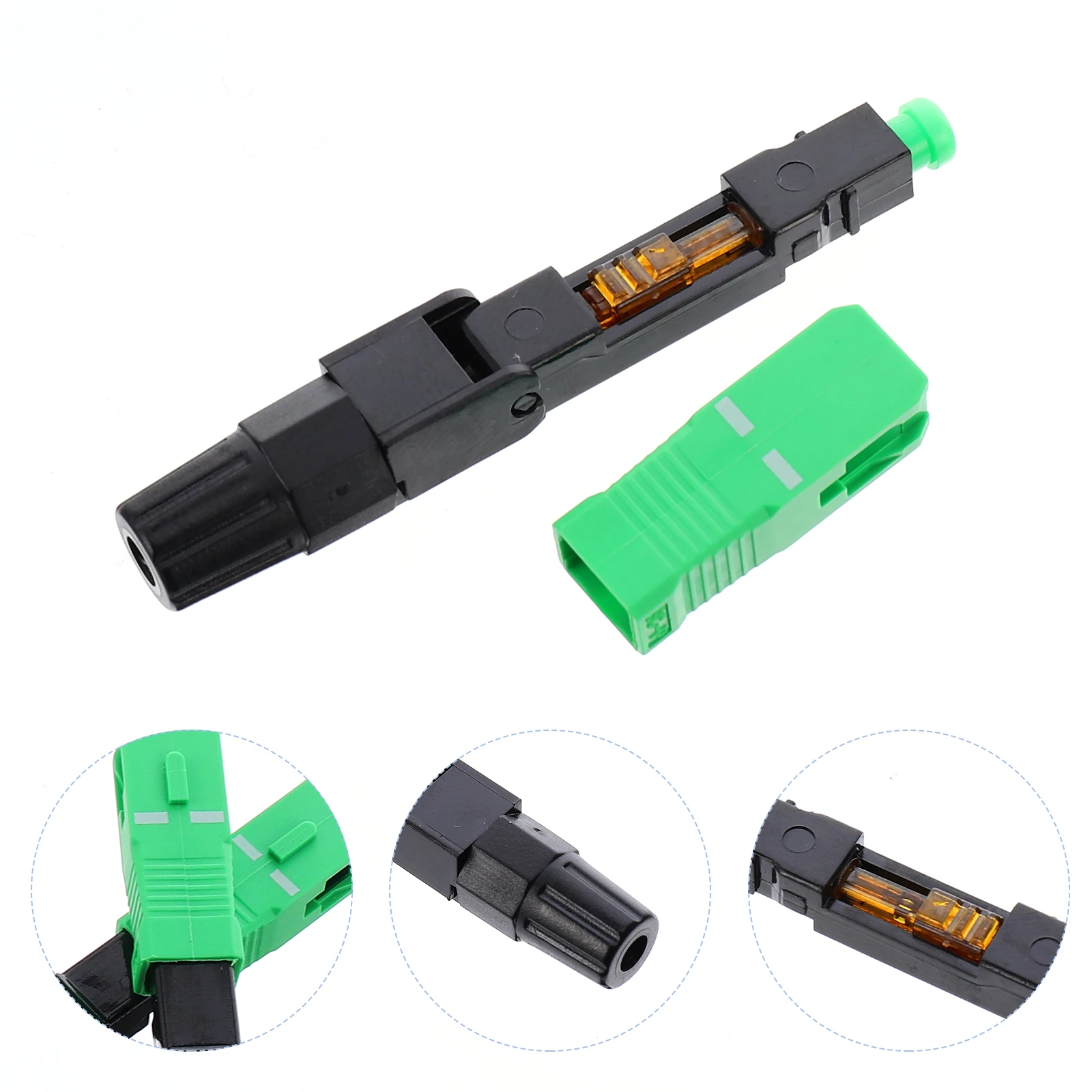 

10 Pcs Fiber Optic Connector Singlemode Adapter Quick Connectors Network Management Equipment Coupler New Model