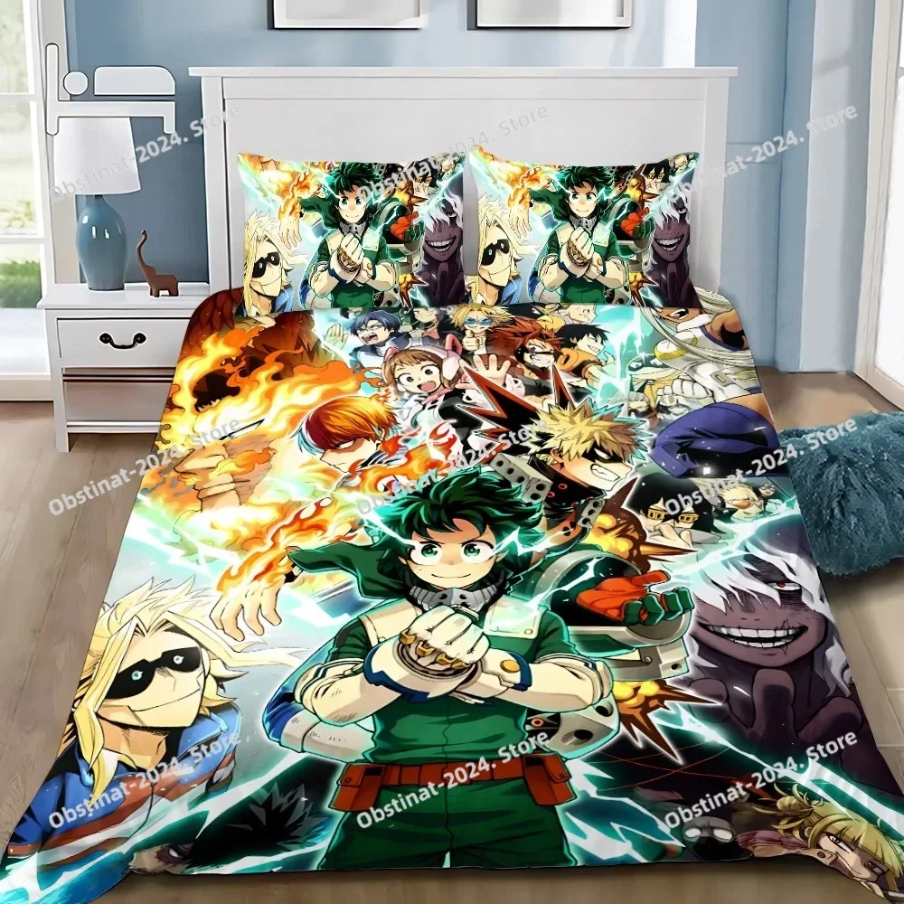 

Duvet Cover Pillowcase Bedding Set My Hero Academia Adult Boy Girl Bedroom Decoration Children Gift Single Double Large Size