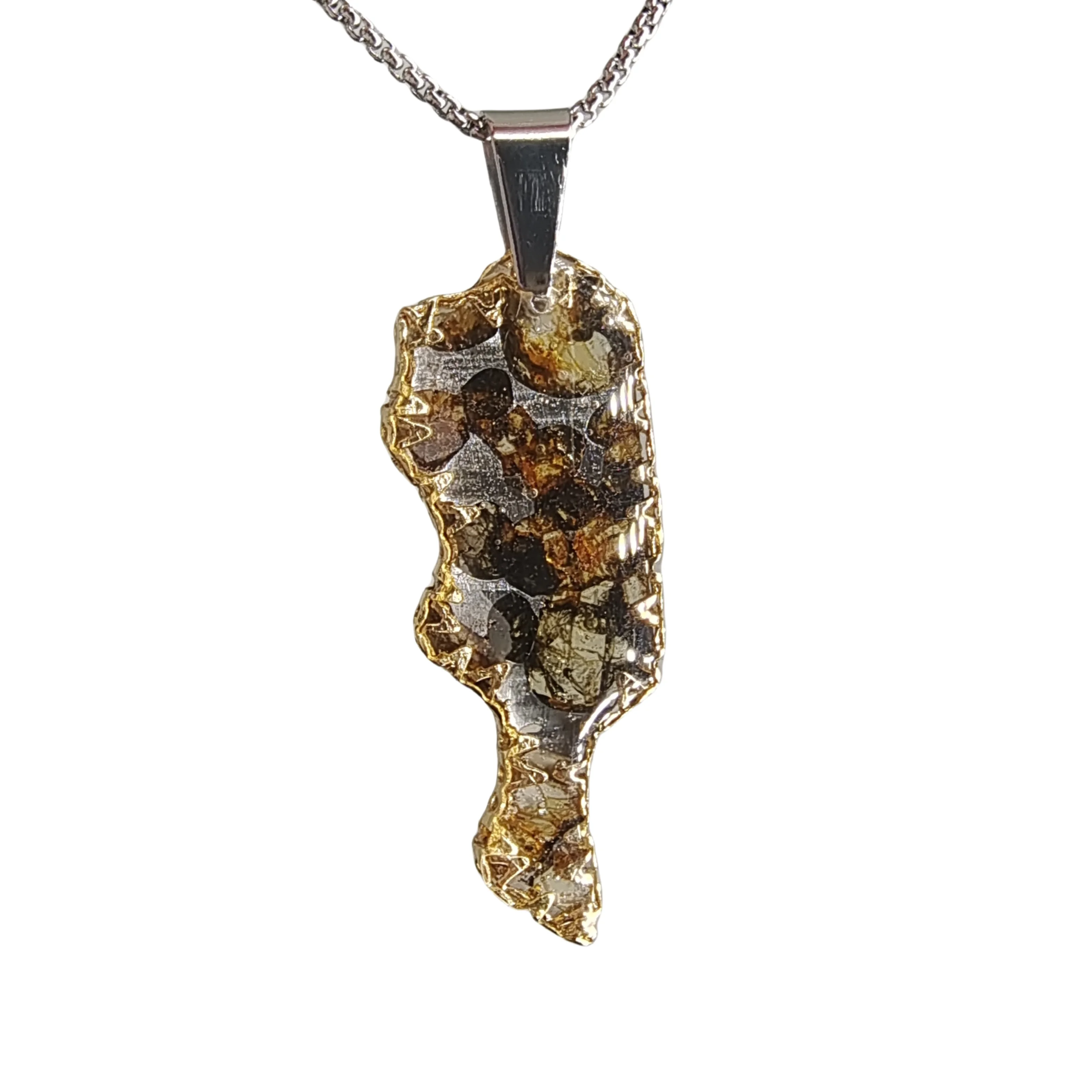 

2.9g Seymchan Pallasite Olive Meteorite Premium Pendant Specimen Natural Meteorite Material Handmade pendant Collection- QB312