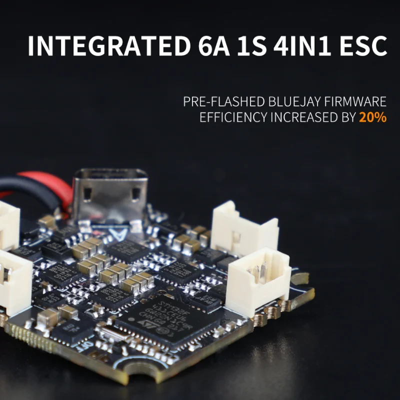 T-Motor F411 AIO 1S 6A ELRS VTX BLUEJAY Controlador de vôo analógico integrado VTX OSD para pequenos cercos e quads de palito de dente