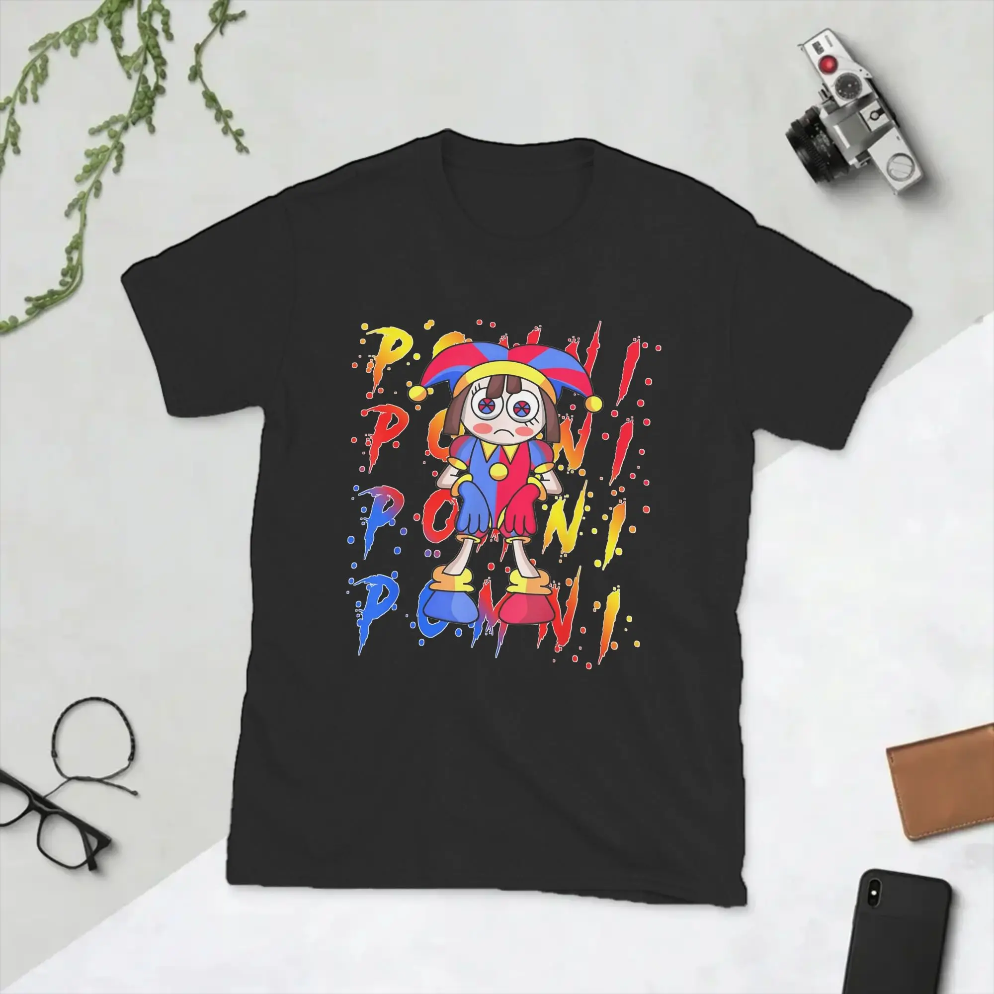 Cartoon Digitals Circus Pomni Characters T-Shirt Men Crewneck Pure Cotton T Shirts TV Series Short Sleeve Tee Shirt Clothing