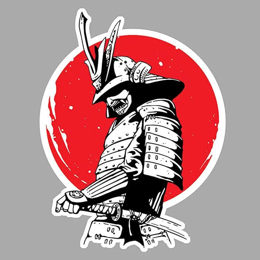 Sunset Warrior Waterproof Vinyl Sticker Decal Car, Laptop, Wall, Window, Bumper Japanese Art Design