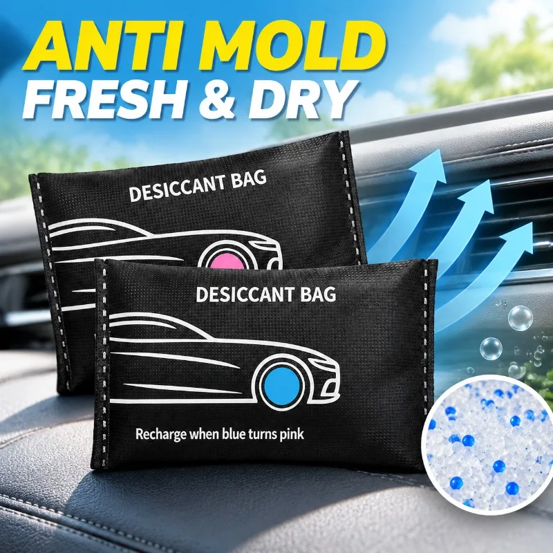 Car Moisture Absorber Silica Gel Desiccant Bag, Reusable Damp Proof Anti Mold Silica Gel Pack for Car Interior Home Storage