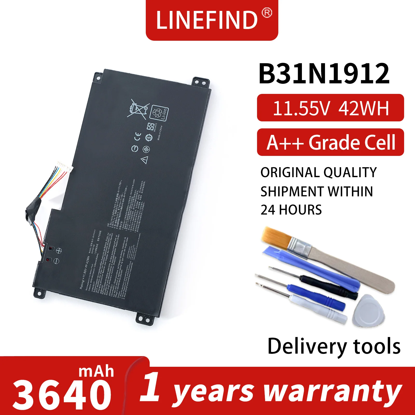 LINEFIND C31N1912 B31N1912 Laptop Battery For ASUS VivoBook 14 E410MA-EK018TS EK026TS BV162T F414MA E510MA Series