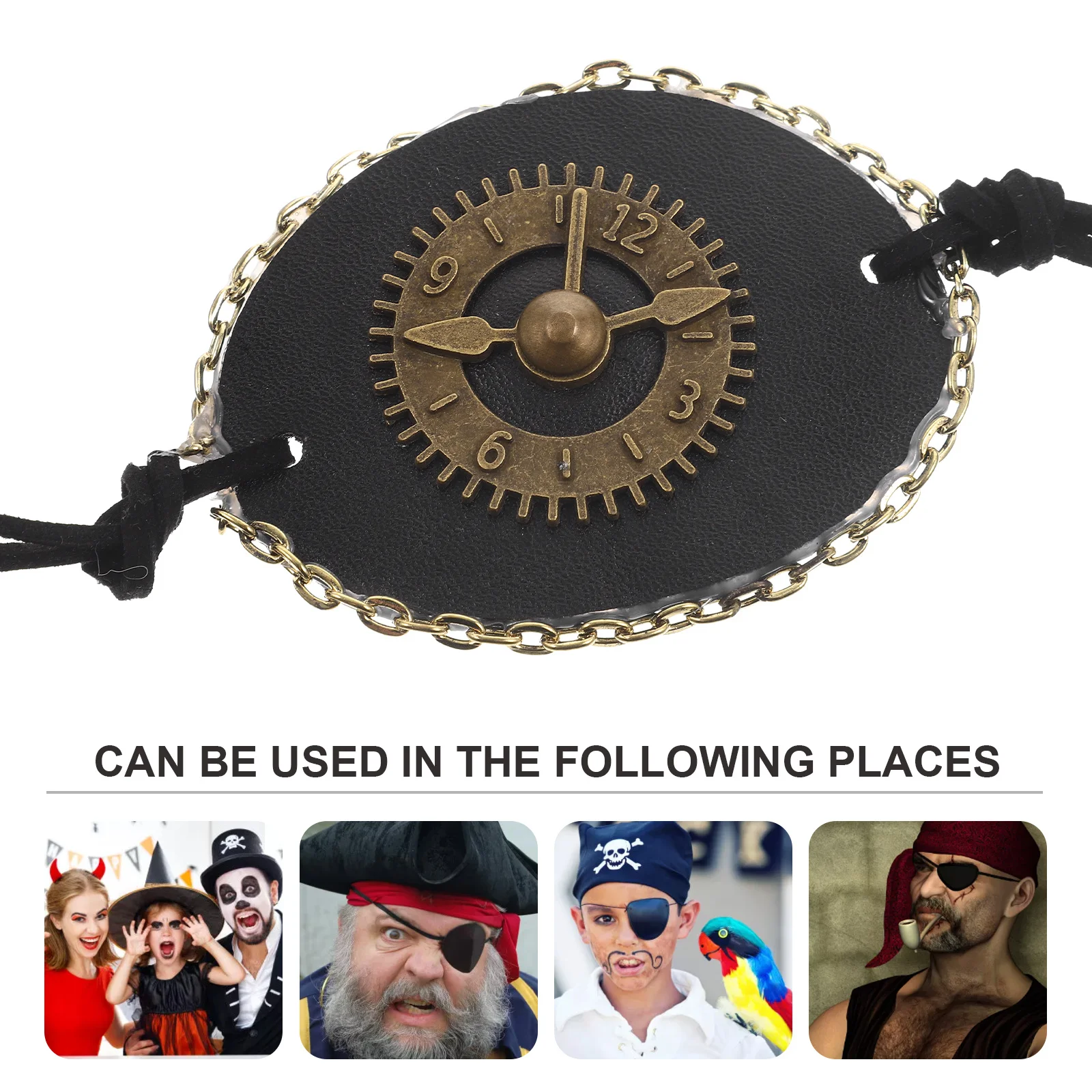 غطاء مزخرف على شكل عين واحدة على طراز فاسق عتيق لحفلة الهالوين القراصنة التنكرية خفيفة الوزن ومريحة للبالغين