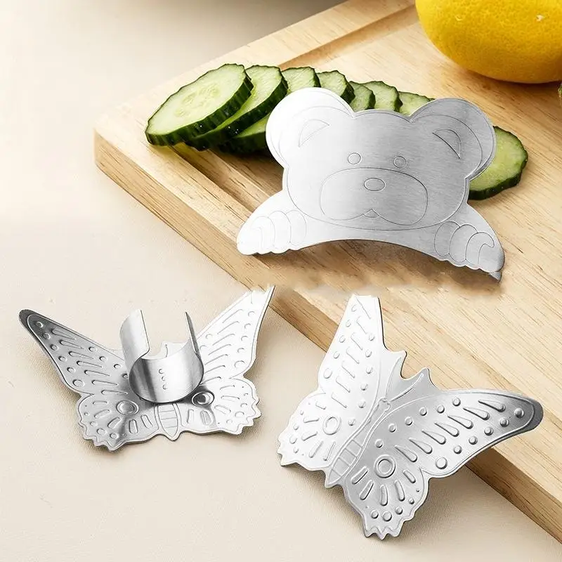 【MA】Stainless Finger Protector Hand Protector Cutting Vegetables Finger Guard Household Finger Protector Cutting Vegetables