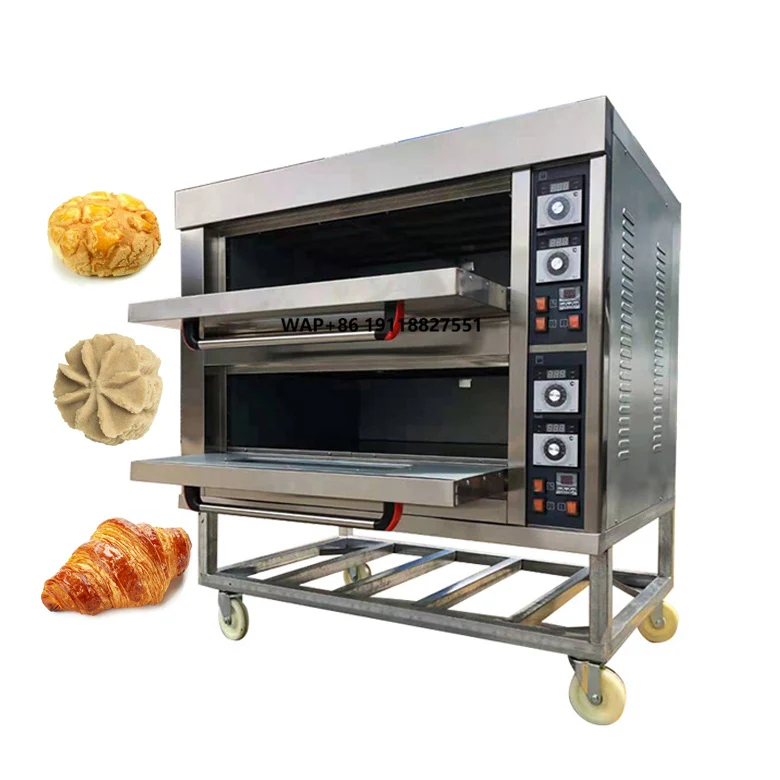 Forno Industrial a Gás para Pão Pita e Pizza, 4 Decks, Equipamento para Padaria e Cozinha