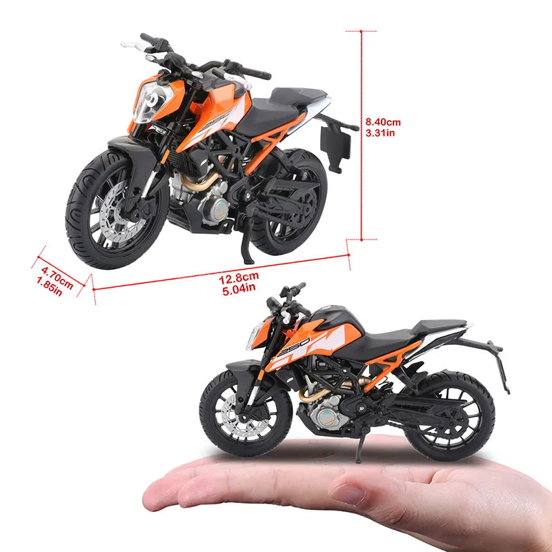 Bburago-modelo de motocicleta de aleación de juguete KTM 250, escala 1:18, coche autorizado Duke, colección de regalo