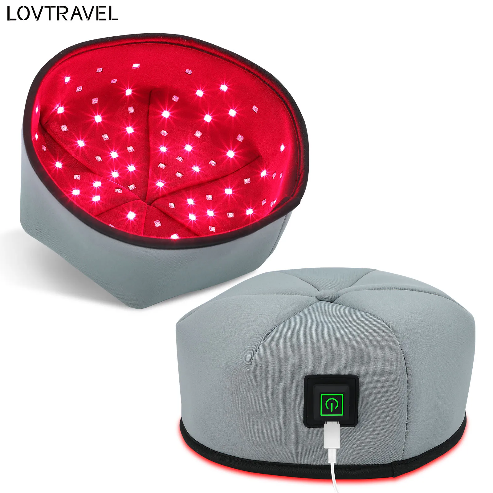 Casco de terapia de luz roja LED con infrarrojo cercano, dispositivo de fototerapia para el crecimiento del cabello, prevención de pérdida de