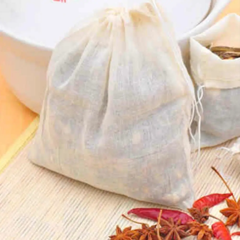 3Pcs/Set 20*25cm Filter Bag Drawstring Design Cotton Nut Milk Tea Mesh Pouch Muslin Food Filter Mesh Bag Bar Kitchen Accessories