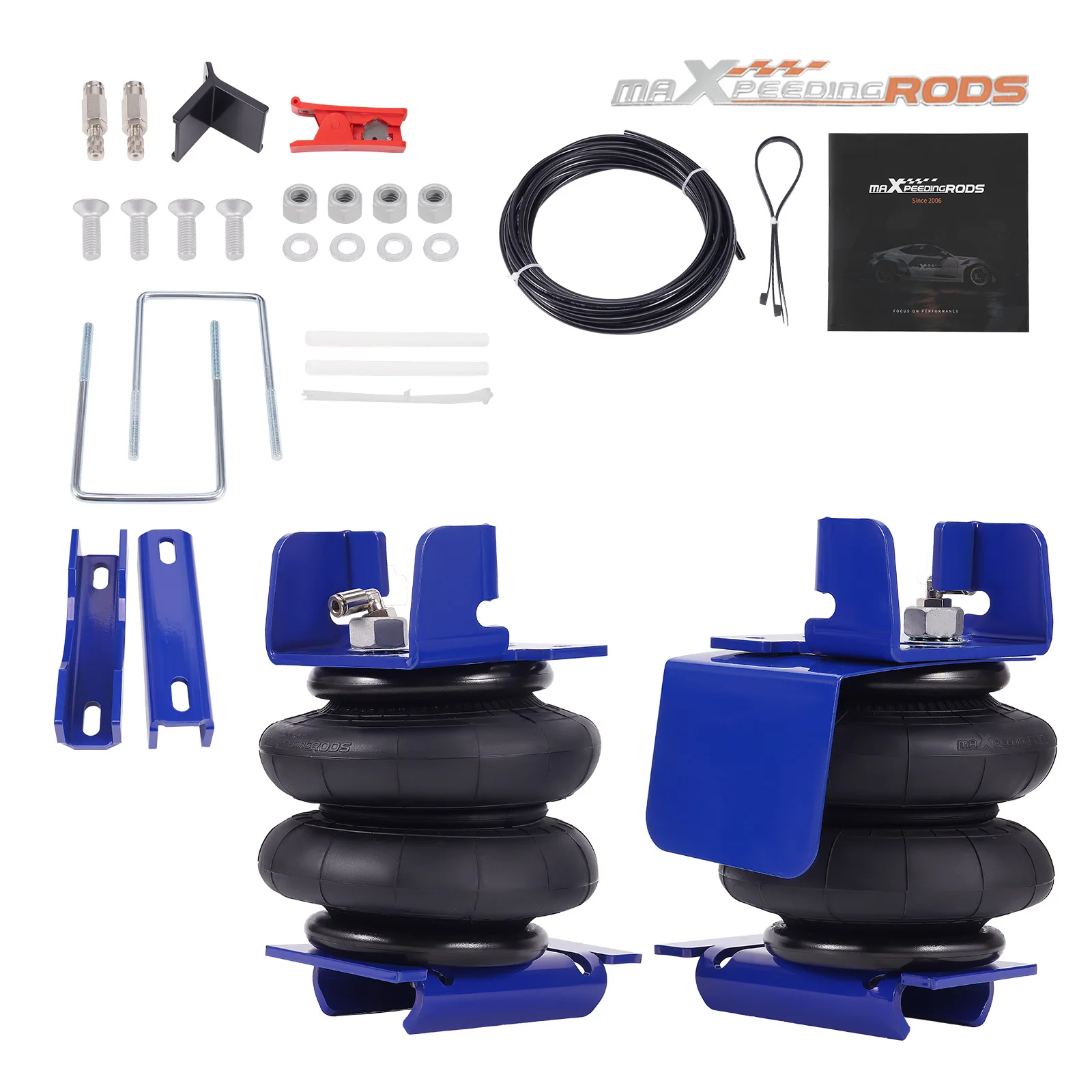 New MaXpeedingrods Rear Tow Assist Air Spring Bellow Leveling Suspension Kit For 3500 4WD 2013-2024 Up To 5000 LBS