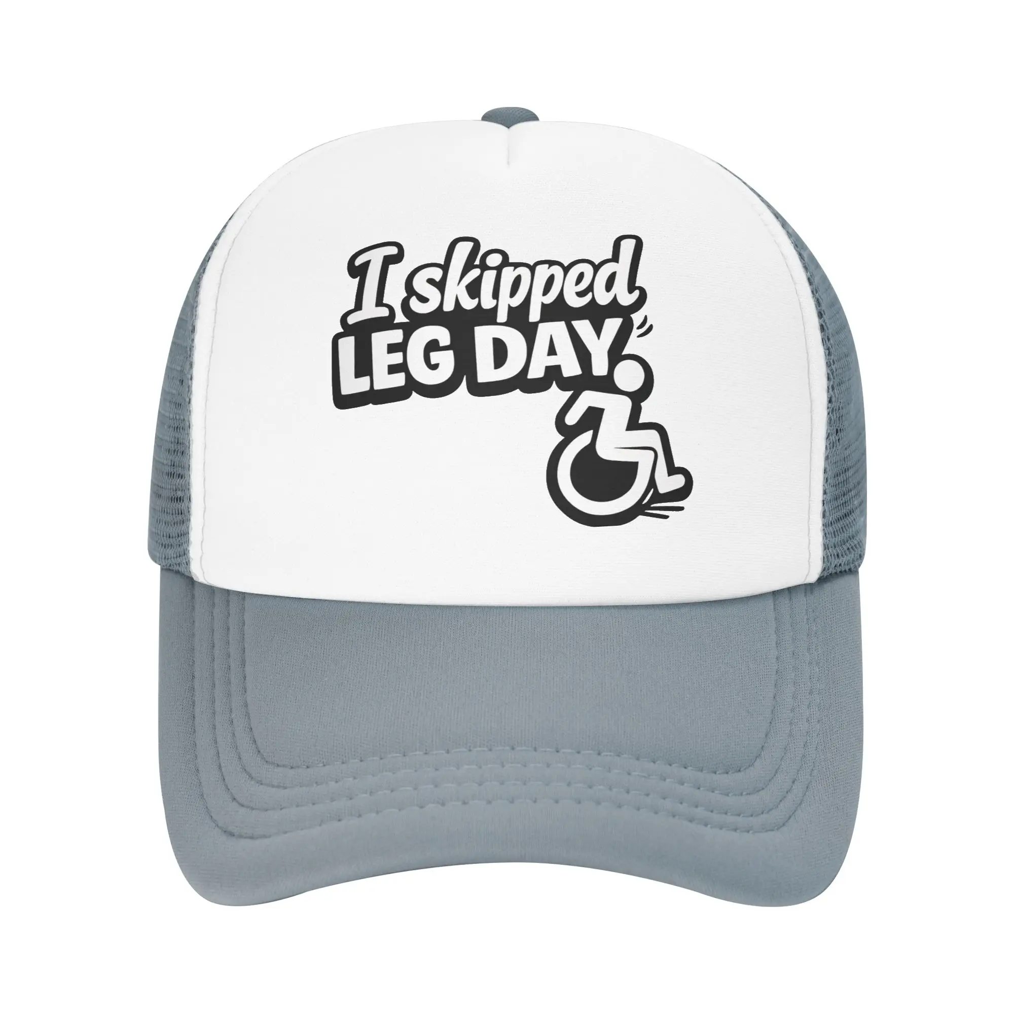 Unisex Funny Wheelchair Disability Humor  Leg Day  Trucker Cap Mesh Baseball Cap Snapback Caps  Hat Trucker  Cap Breathable