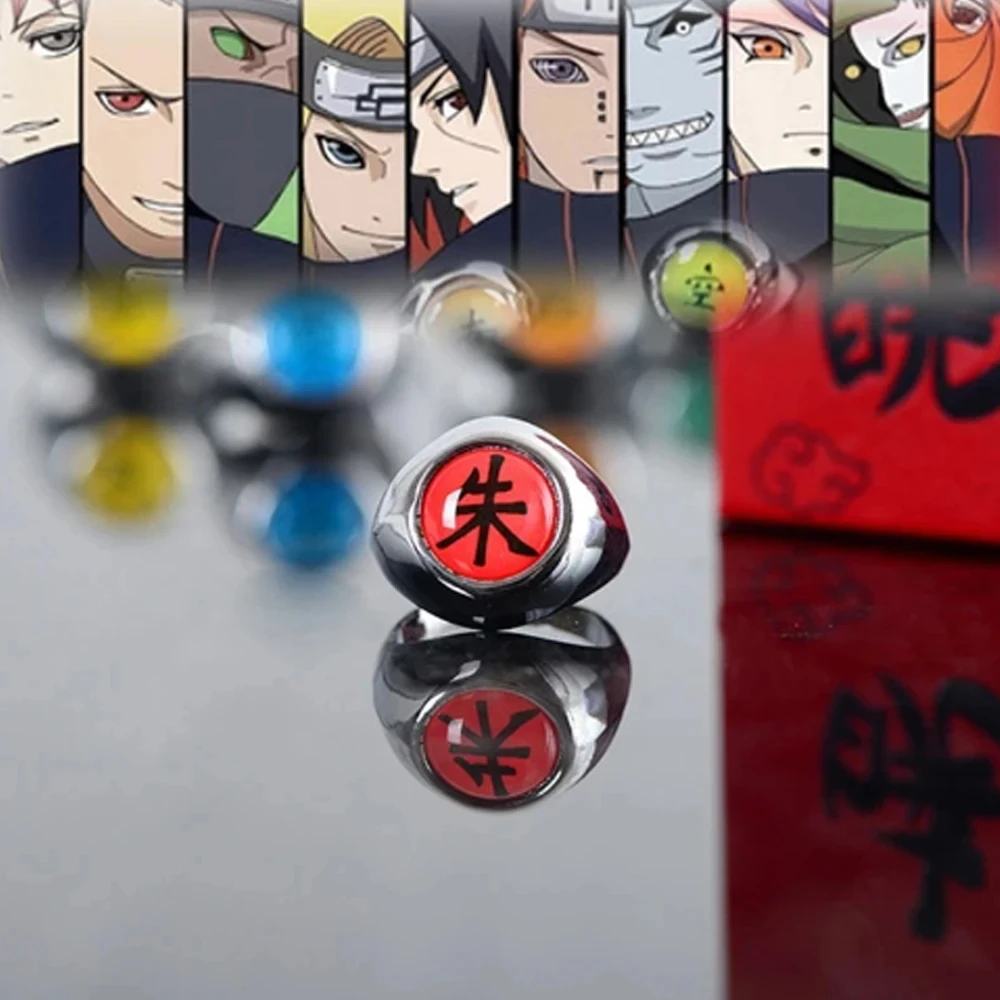 Anime Cosplay Ring Set Akatsuki Itachi Ring For Women Men Metal Finger Jewelry Accessories Cool Best Friend Child Gift