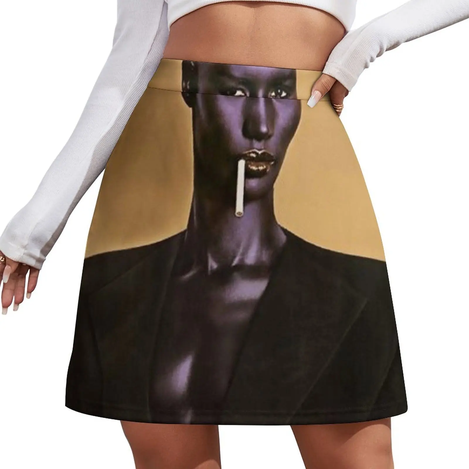 

Grace Jones Mini Skirt japanese fashion skirt set luxury women skirts night club outfits