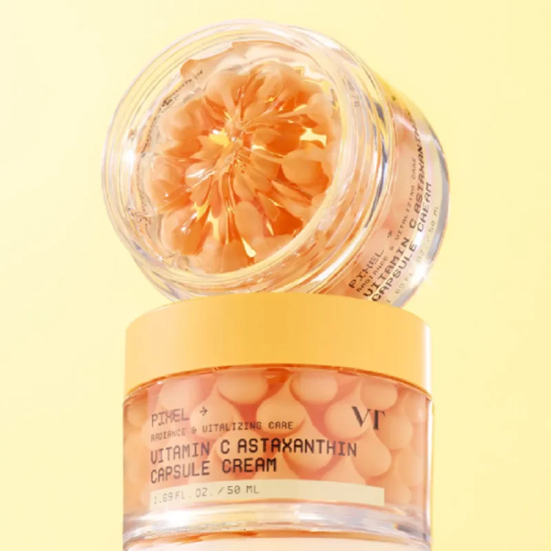 VT Cuidados Faciais - Sérum Microagulhas Cica Reedle 100/300, Creme Cápsula Equilibrante com Vitamina C, Astaxantina e PDRN, Revitalizante
