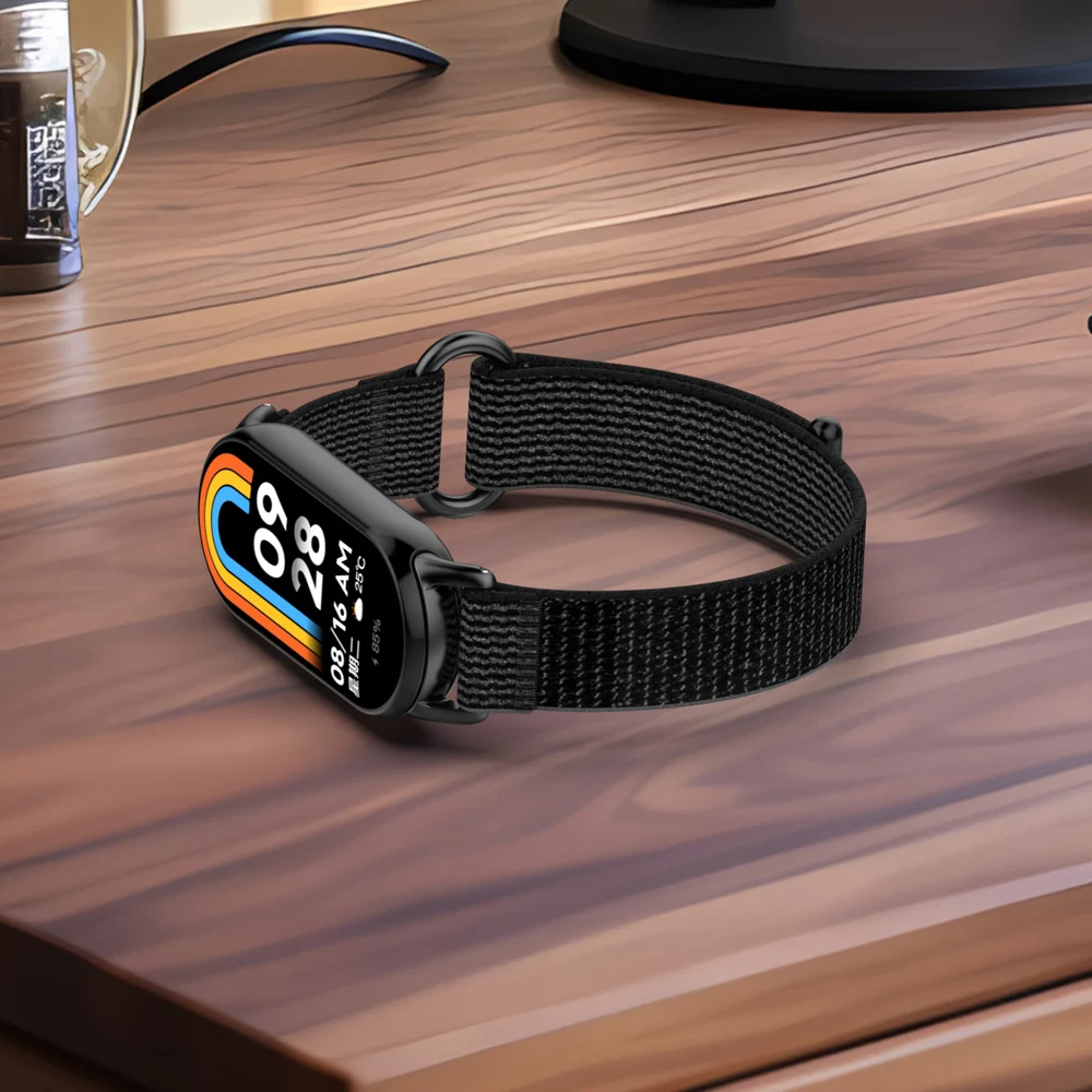 Loop Nylon Strap Mi Band 9 Bracelet Replacement Elastic Watchband for Xiaomi Smart Band 8 NFC Smartwatch Lightly Woven Wristband image 6