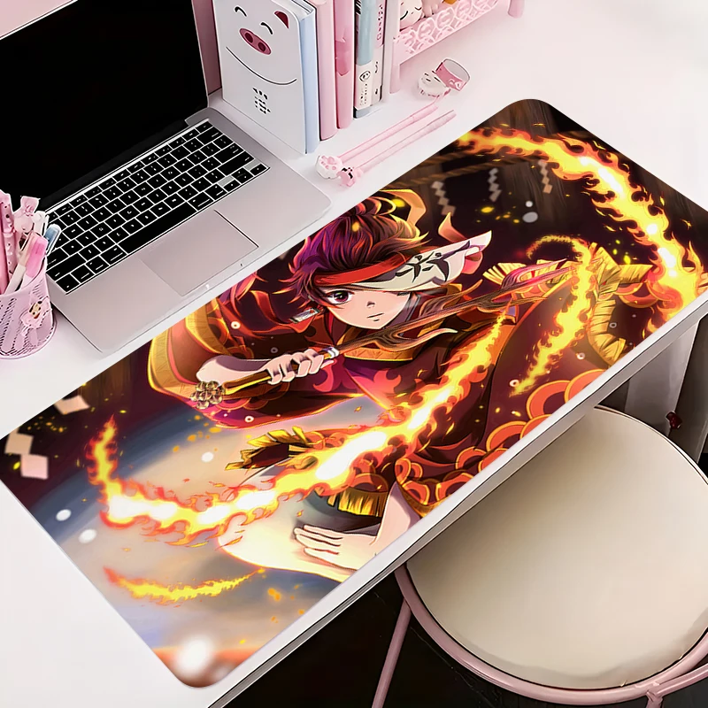 

Gamer Anti-slip Mouse Pad Large Anime Desk Mat Gaming Accessories Computer Mousepad Extended D-demon Slayer Tanjiro Keyboard Mat