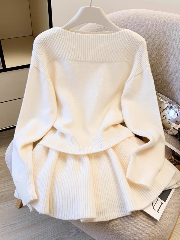 

Мягкий уютный вязаный свитер женский больших размеров, на одно плечо, зимний, модный, повседневный, с длинным рукавом, круглый вырез, топ