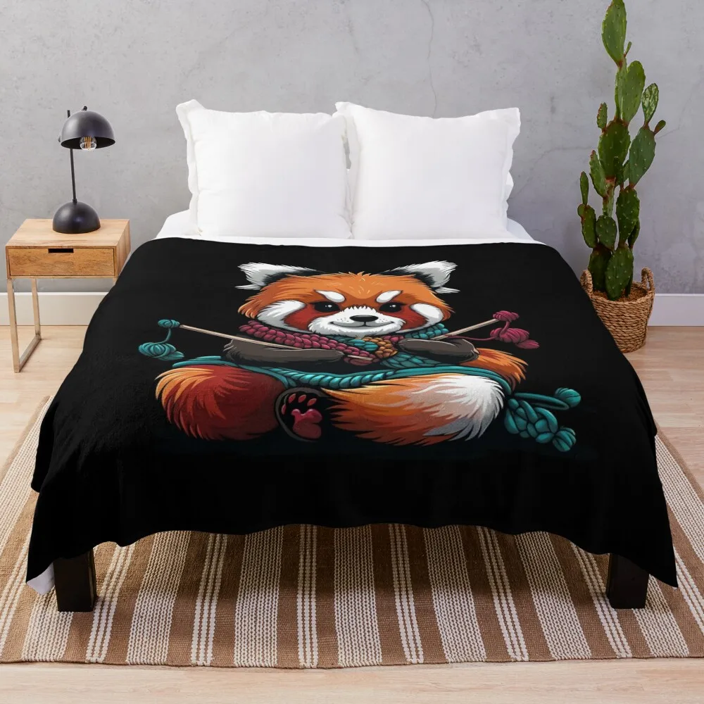 Red Panda Knitting Throw Blanket Luxury Thicken Multi-Purpose Sleeping Bag Loose Blankets