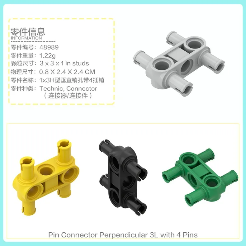 50g Technische MOC Onderdelen Kruisas Pin Connector 2393 6536 6538c 10197 10288 15461 18948 22961 26287 27940 Auto Model Kits Speelgoed