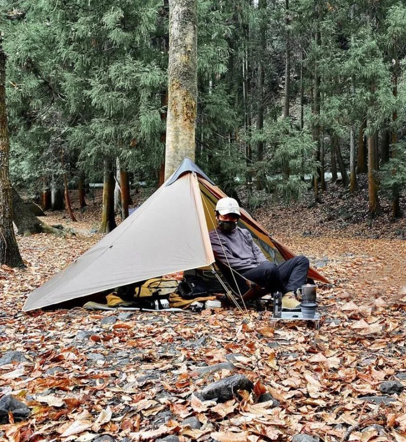 3F UL Gear 2026 Lanshan 1P Zelt Outdoor Camping 15D SilNylon Zelt Ultraleicht 760g Wasserdichtes Stangenloses Zelt für Trekking und Backpacking – Detail 4