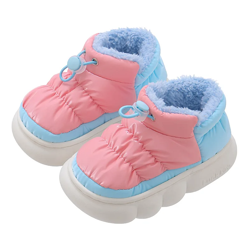 

Fashion Girl Shoes 2025 Winter New Kids Cotton Shoe Soft Soled Down Cloth Girls Ankle Boots Anti Slip Warm Child Cotton Boot