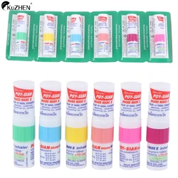 6Pcs Thailand Nasal Inhaler Poy Sian Mark Mint Smell Relief Dizziness Inhaler Bracing Breezy Asthma Refreshing Aroma Oil Stick
