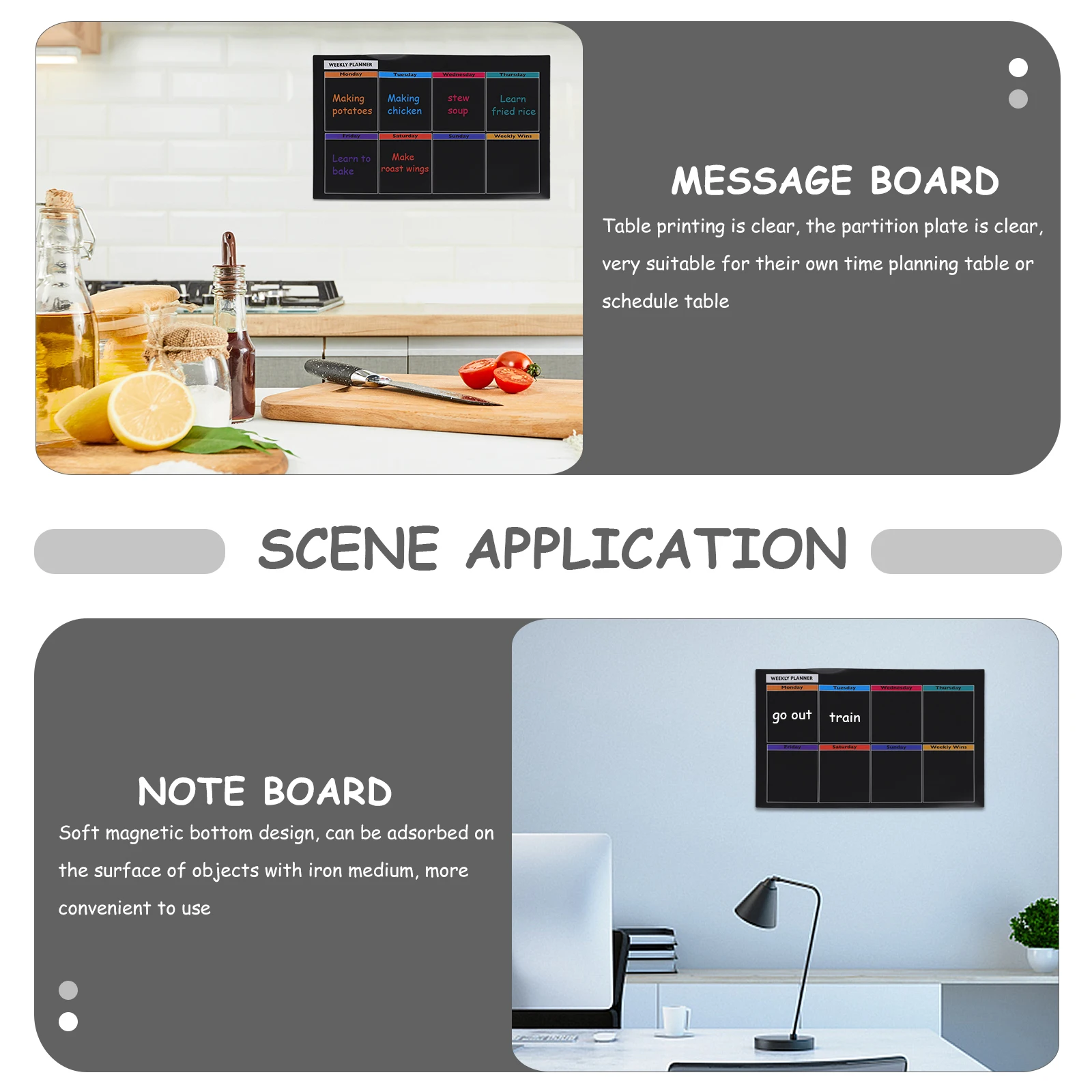 

Доска для еженедельного плана, магнитная стираемая доска для сообщений на холодильник, напоминание, планировщик еженедельного расписания, календарь планов