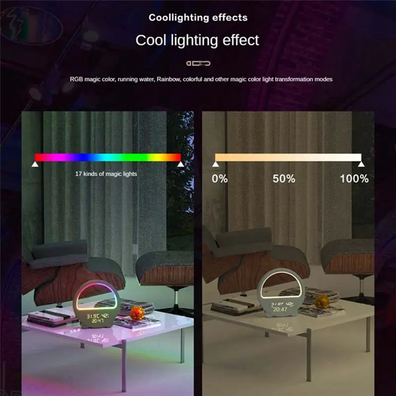

【ЭКСКЛЮЗИВ!】Интеллектуальный дисплей температуры и влажности, управляемый звуком, ночник для пробуждения, фантомный окружающий светло-голубой