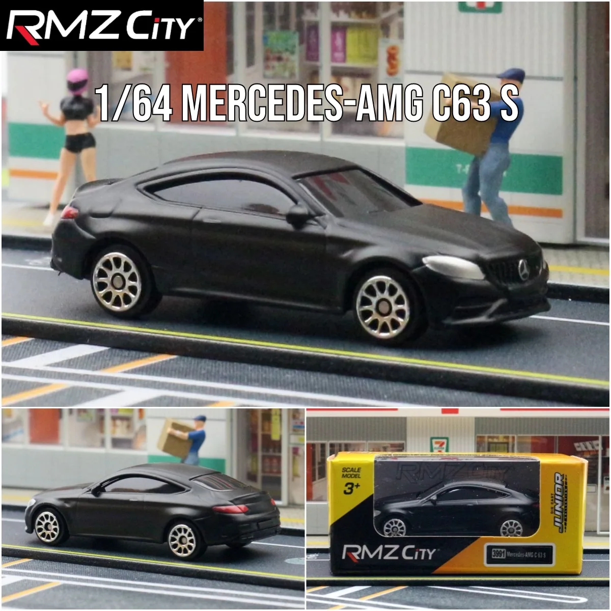 Mercedes AMG C63 S Ford Audi réplica Diecast modelo carro, adição perfeita à escala, mini carro coleção em miniatura, 1:64