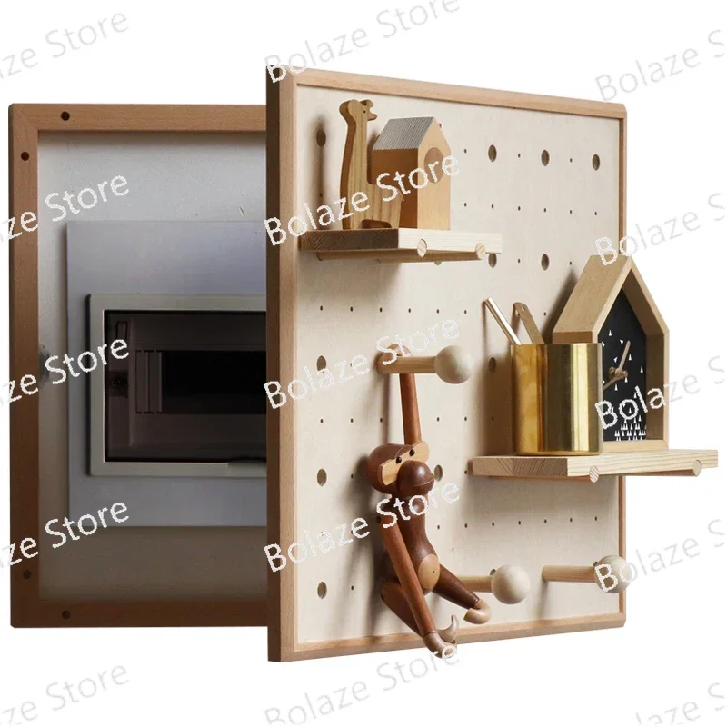 

Distribution Box Wire-Wrap Board Nordic Ins Wooden Electric Meter Box Cover Block Shelf Creative Wall Main Gate Decoration