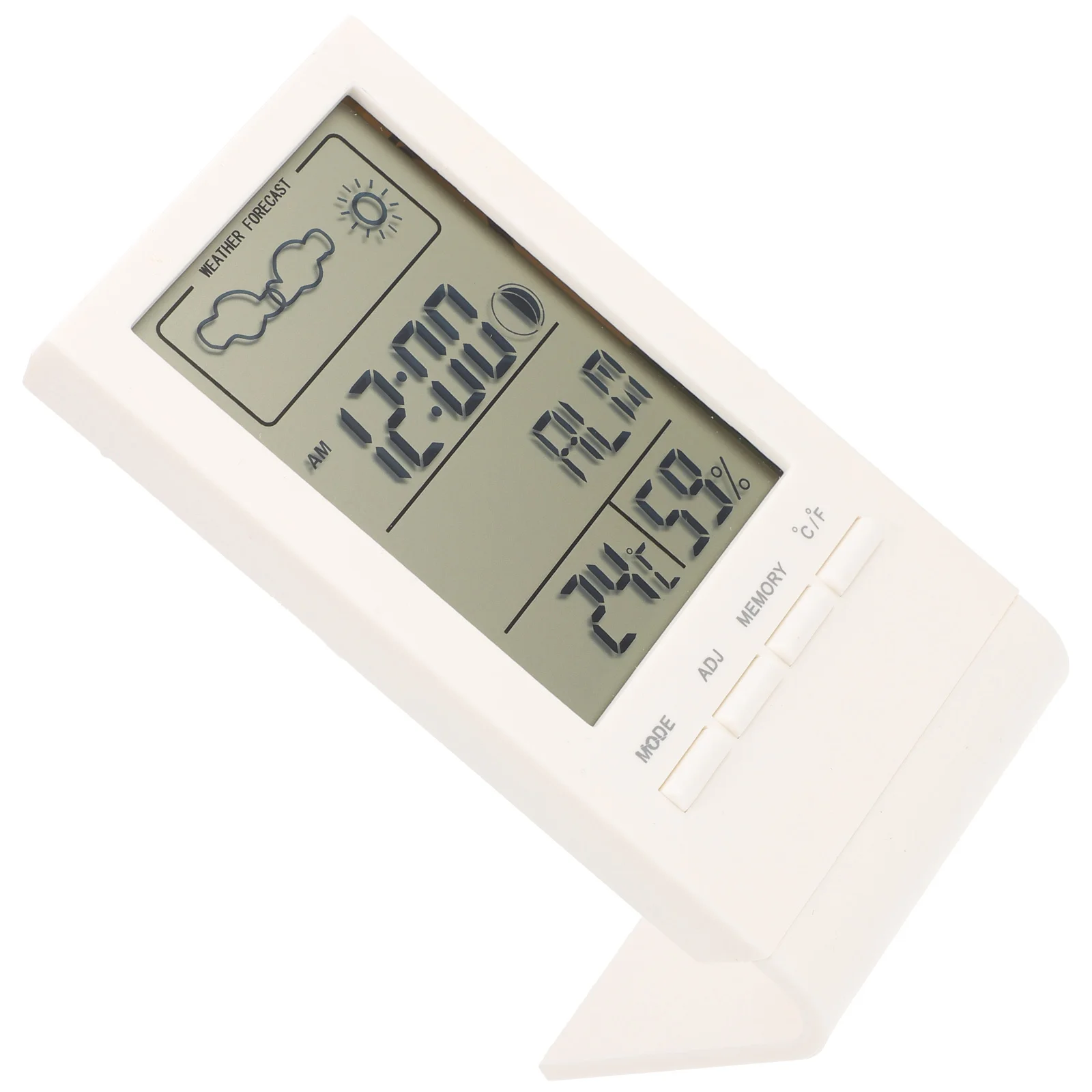 Relógio meteorológico lcd multifuncional, termômetro, higrômetro, calendário, monitor de temperatura e umidade para mesa