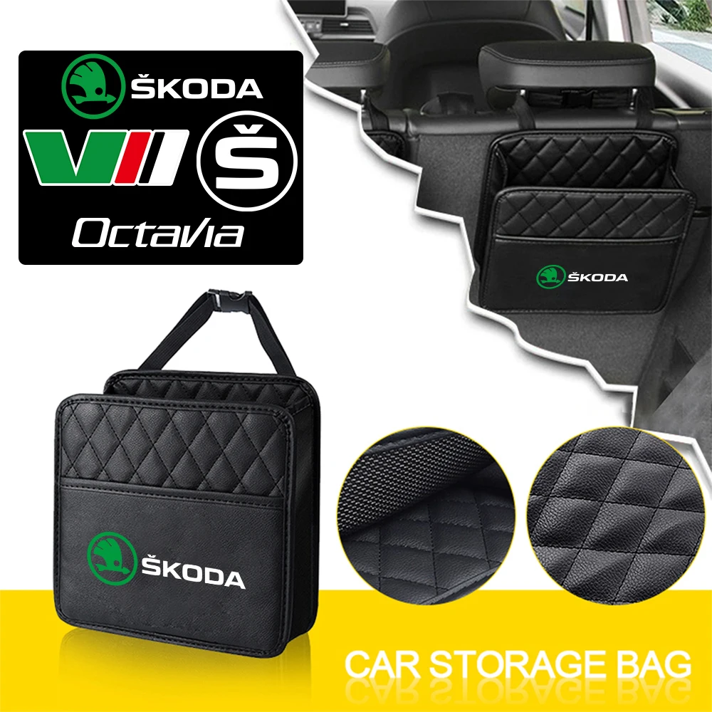 

Car Back Seat Organizer Automatic Storage Pocket for Skoda S Rapid Fabia 1 2 Octavia 2 A7 A5 A4 VII Roomster Yeti Superb 3 A5 A7