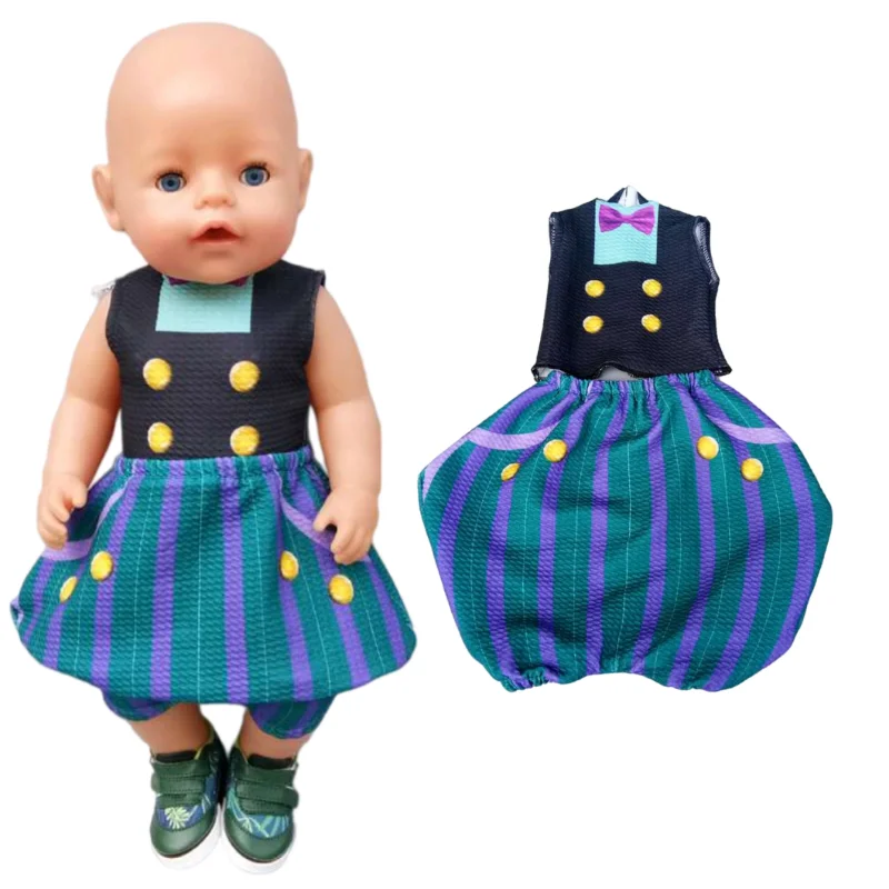 43cm baby doll boy Clown suit 18 inch girl doll clothes coat children toys wear