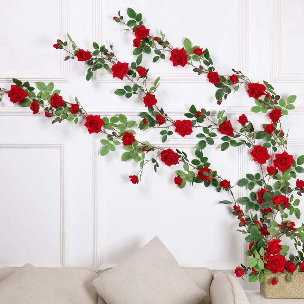 

Simulation Rose-Vines Decorations Fashion Decorative Fake Flower For Garden Fence Home