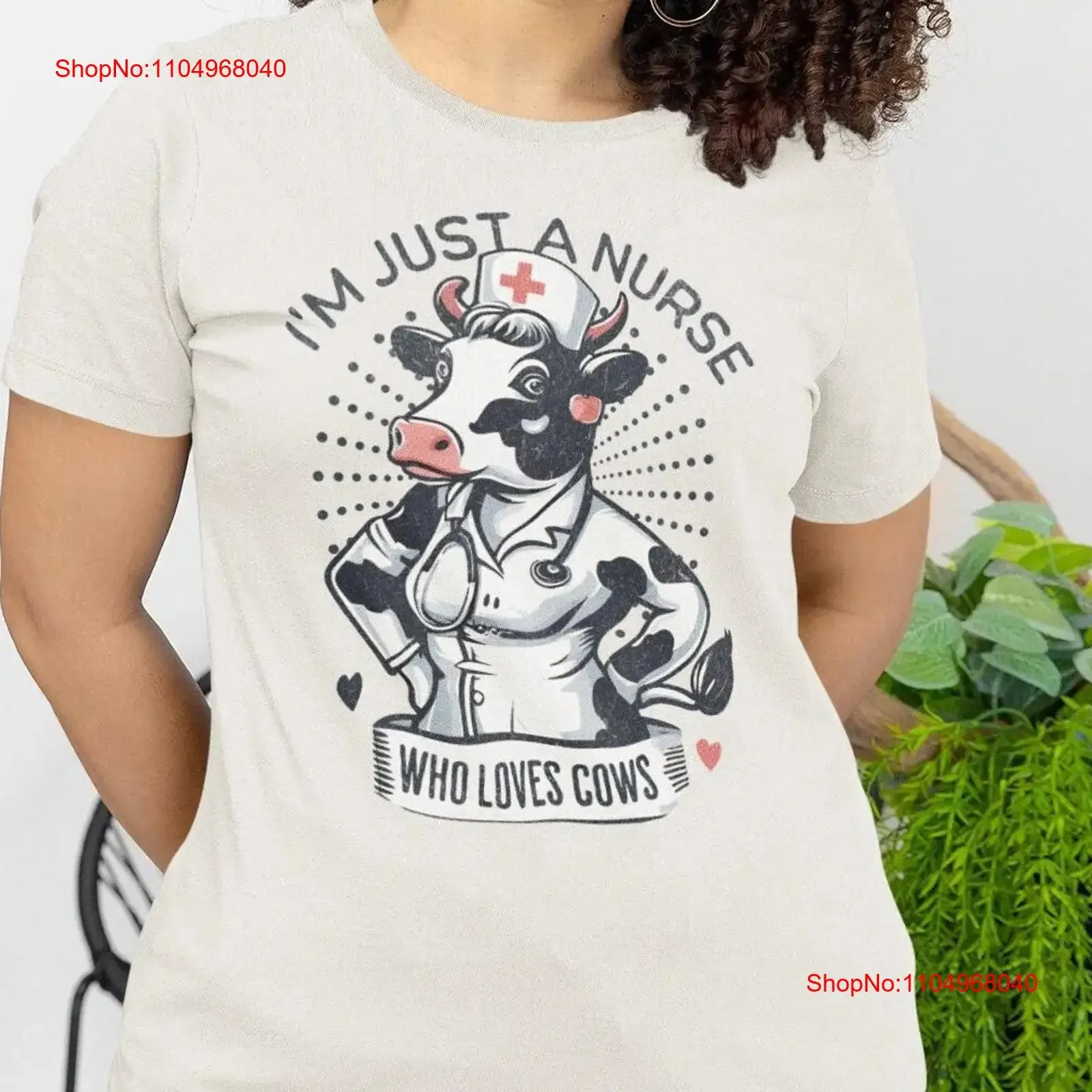 

Just A Nurse Who Loves Cows For Funny Cow T Shirt Lovers Female Cute Kawaii School Fun vintage Washed Comfortable Stretched
