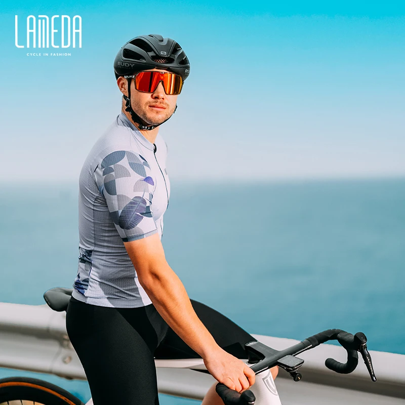 LAMEDA New Cycling Jersey Workout Short Sleeves For Men Summer Quick Dry Top T-shirt MTB Road Bike Clothing Custom Apparel