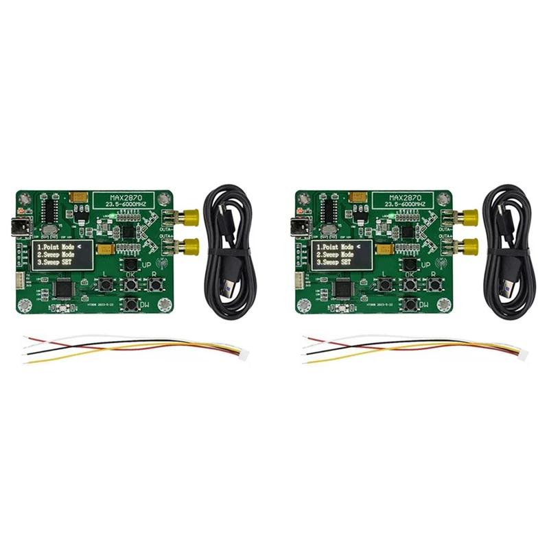 

2X HT008 Signal Source MAX2870 STM32 23.5-6000Mhz Signal Generator Signal Source Supports Point/ Mode