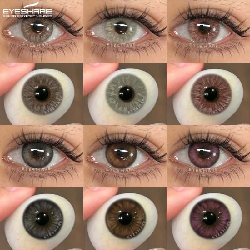 EYESHARE 1 Paar Natürliche Farbkontaktlinsen Schöne Pupillenlinsen für Augen Kosmetische Braune Kontaktlinsen Blaue Linsen Jährlich Verwendbare Grüne Linsen