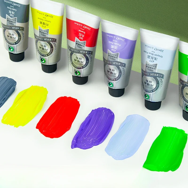 22ml Single Tube Acrylic Paint for Children DIY Shoes Wall Painting Stone Painting Pebbles Special Waterproof Acrylic Pigment