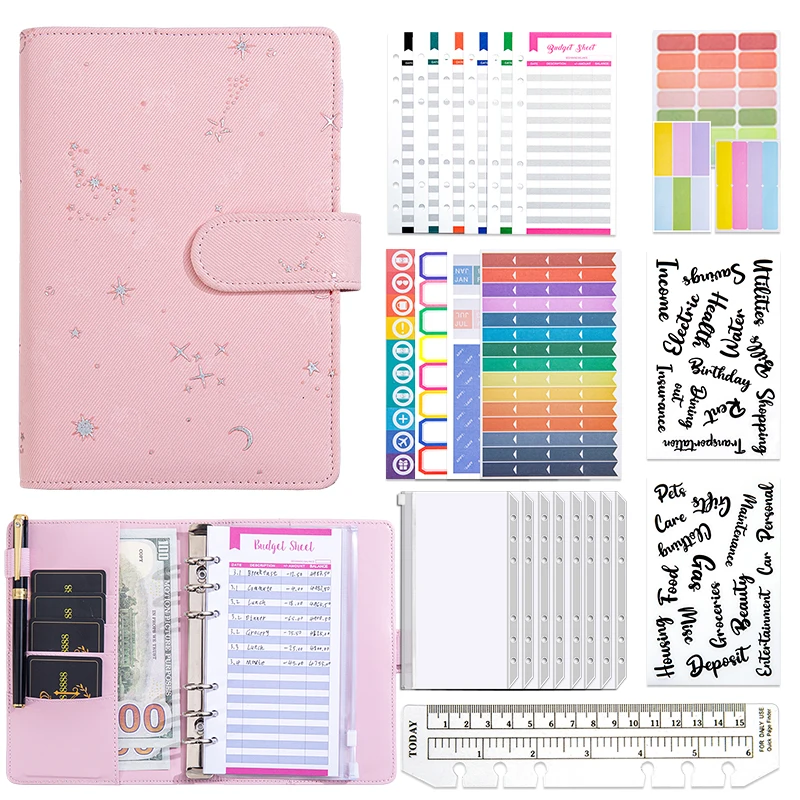Okładka na notatnik A5 A6 z brokatowymi gwiazdami DIY, okładka na dziennik, planer, okładka na papier, artykuły szkolne — zdjęcie produktu 3