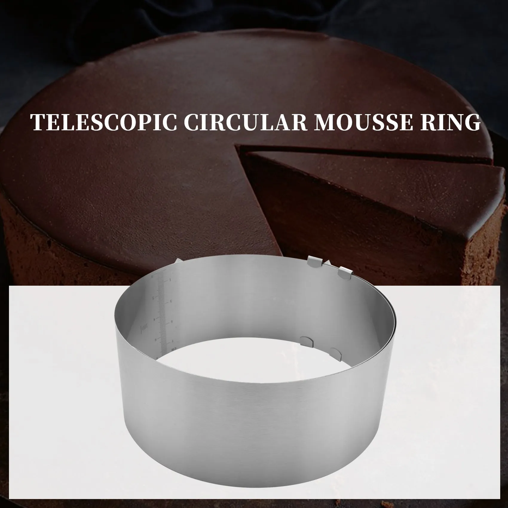 Cake Ring 6 to 12 Inch Adjustable Round Stainless Steel Cake Mousse Mould Ring Bakeware Tools Cake Decorating Mold Baking Ring