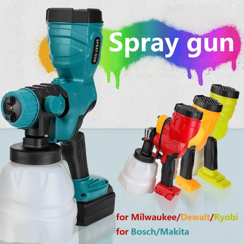 

200 Вт аккумуляторные инструменты для распыления краски, распылитель краски с несколькими узорами распыления для батареи Makita/Dewalt/Milwaukee/Bosch/Ryobi 20 В