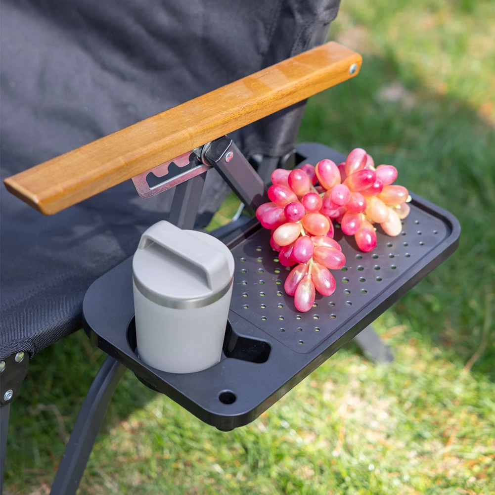 Raised Edge Side Tray for Outdoor Folding Chairs with Cup Holder and Easy Clean for Kermit and Comparable Chairs