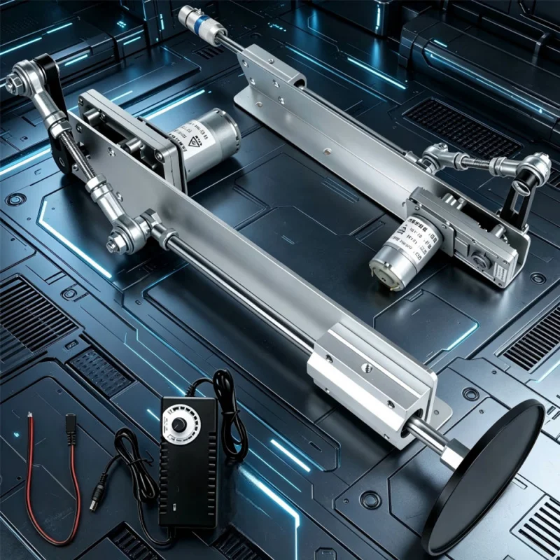 Big Thrust Telescopic Linear Actuator with Suction Cup 3XLR Connector Adjustable Stroke 6-20CM 3-15CM 100V-240V