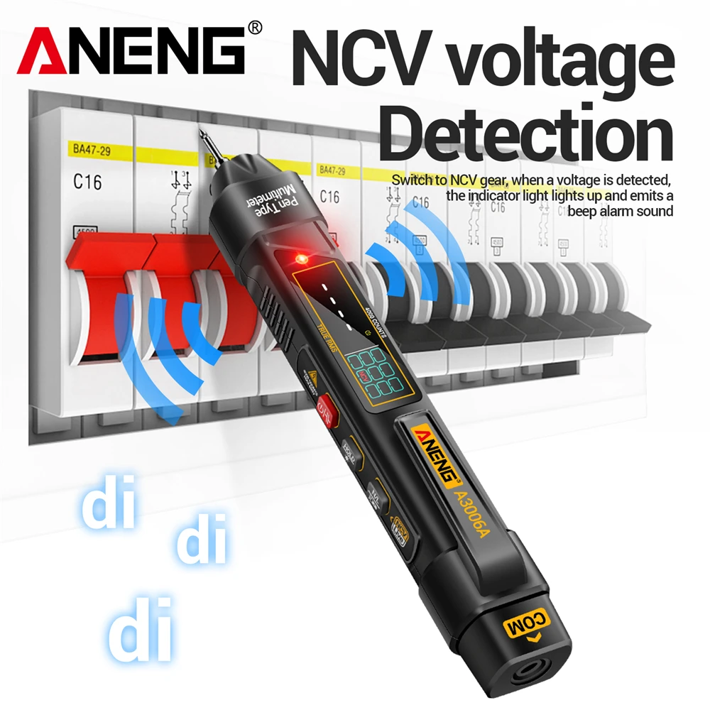 ANENG A3006A Digital Multimeter Pen Tester Smart 2 en 1 Alta Precisión AC / DC Voltaje Sin Contacto Hz Resistencia Diodo Identificación Automática Electricistas Herramientas Detector