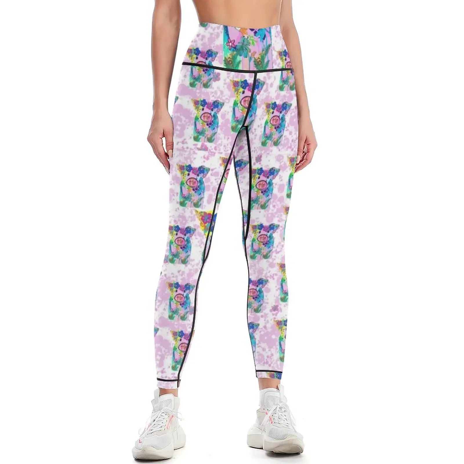 

Colourful Pig Art Pattern Leggings push up tights for Women's fitness sporty woman gym Female legging pants Womens Leggings