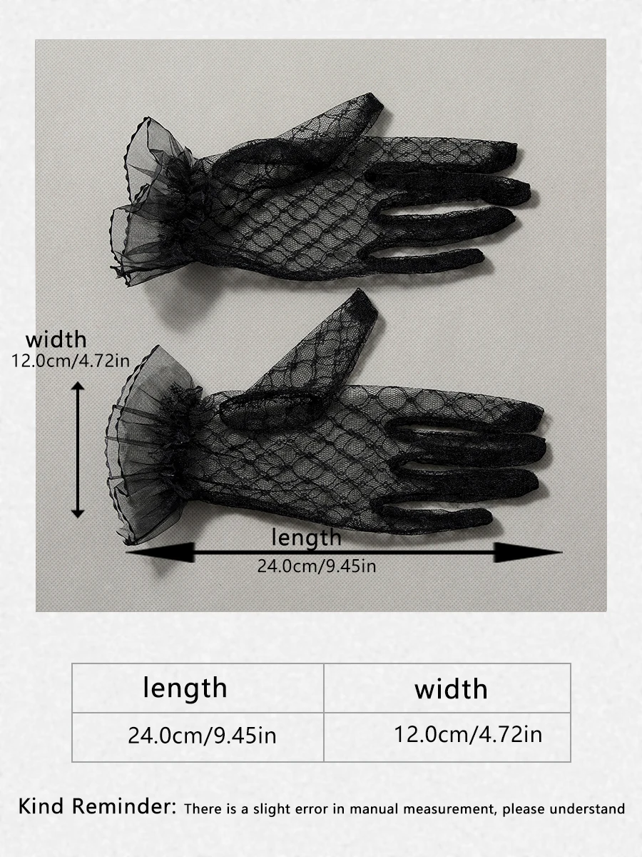 A pair of transparent fingered style wrist length gloves suitable as accessories for bride weddings or women's dances