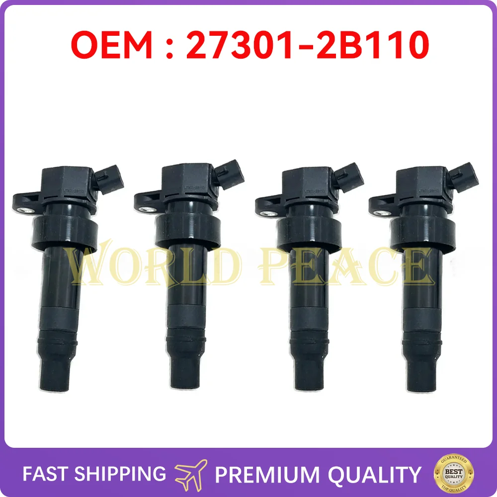 27301-2B110 4Pcs Ignition Coil For 2013-2015 Hyundai Veloster 2014-2016 Kia Forte Koup Forte Turbo 1.6L 273012B110